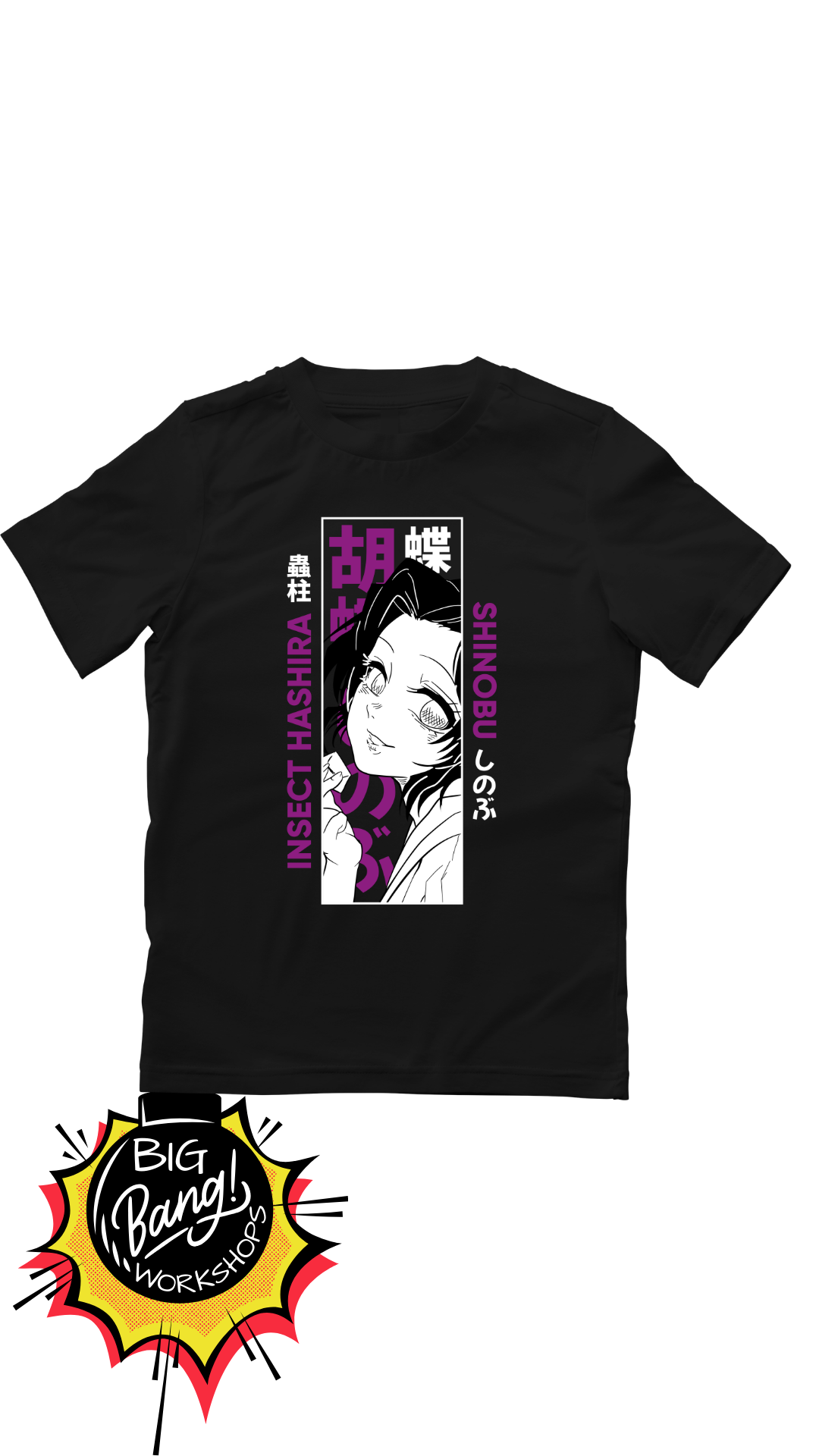 Shinobu Kocho Insect Hashira Anime T-Shirt – Demon Slayer Manga Style Graphic Tee