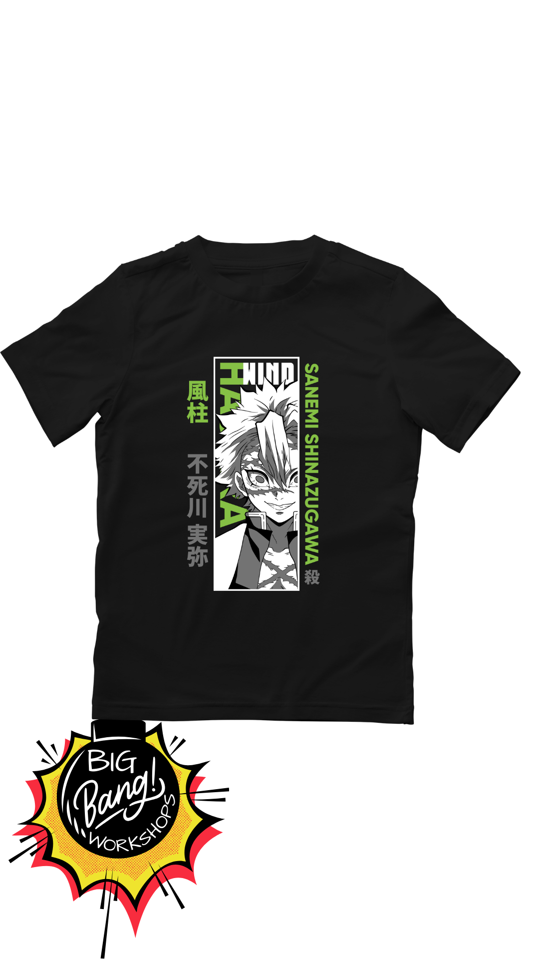 Sanemi Shinazugawa Wind Hashira Anime T-Shirt – Demon Slayer Manga Panel Graphic Tee