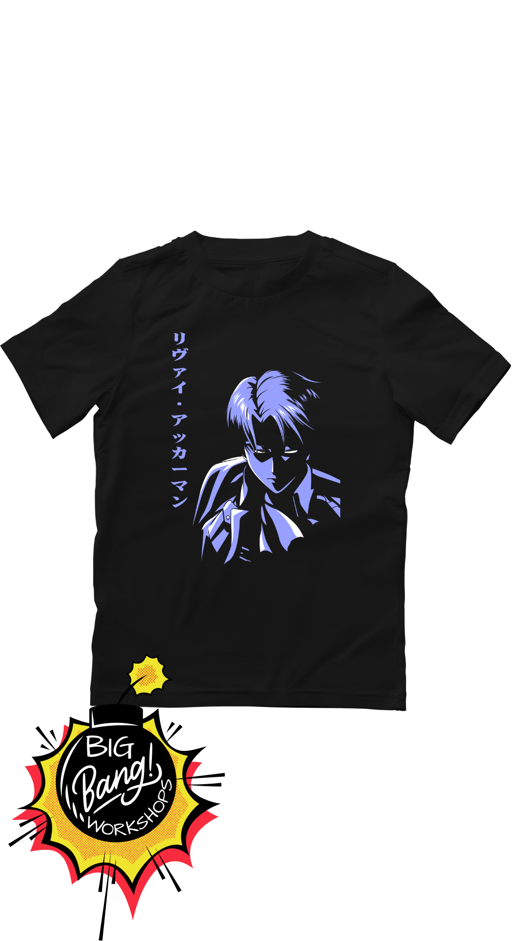 AOT | Levi Ackerman - Silueta Azul Kanji