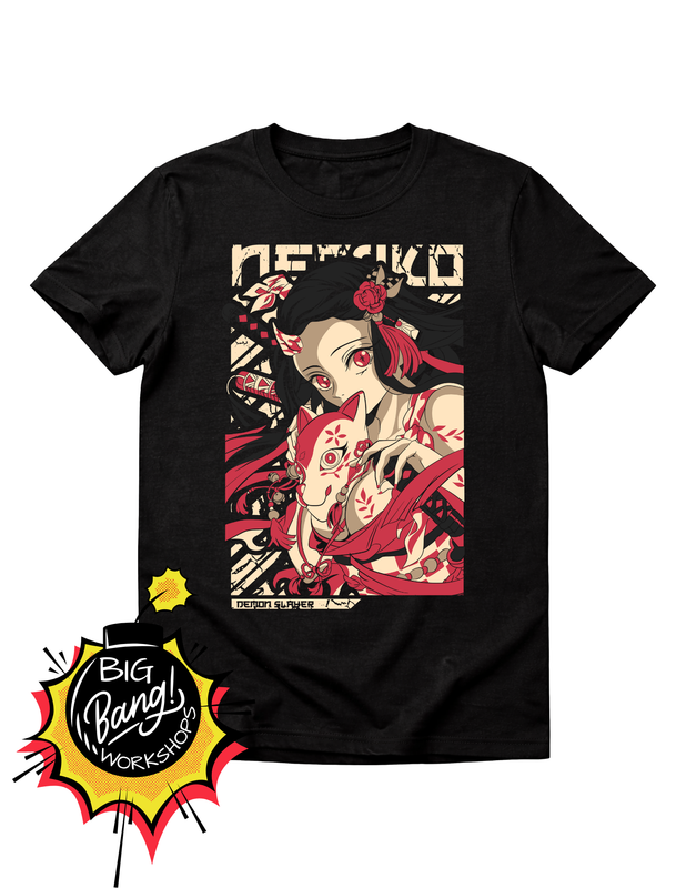 DS | Nezuko - Texto NEZUKO Rojo Diseno Explosivo
