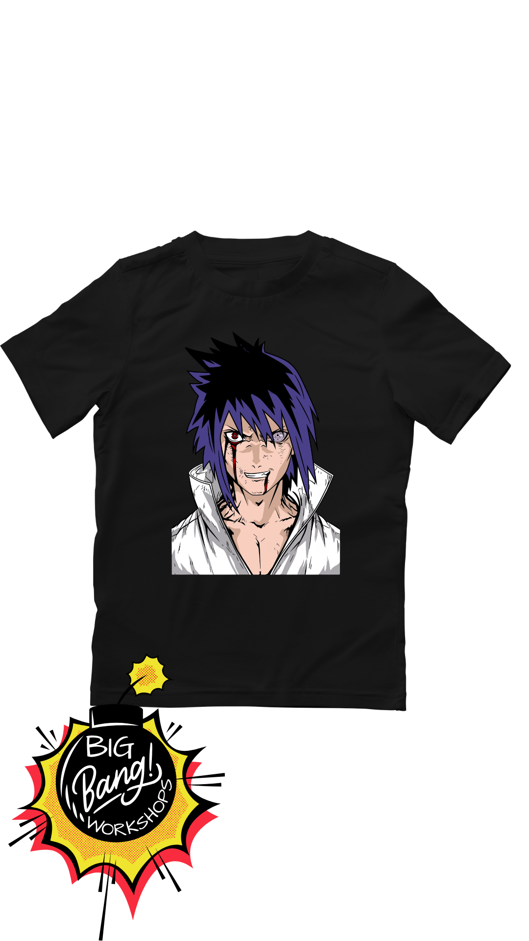 Naruto | Sasuke Sonrisa - Pelo Azul Morado