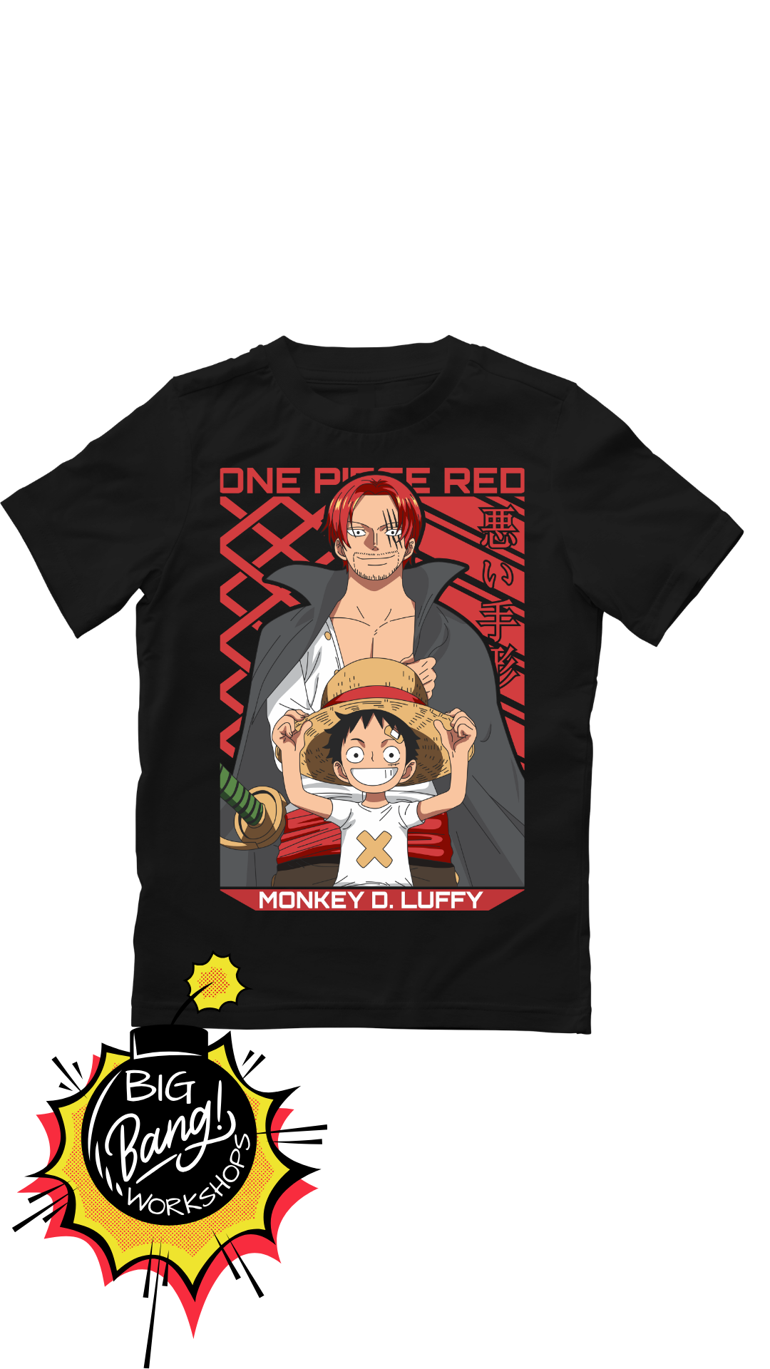 One Piece | Shanks Luffy - OnePiece Red Duo Kanji Rojo