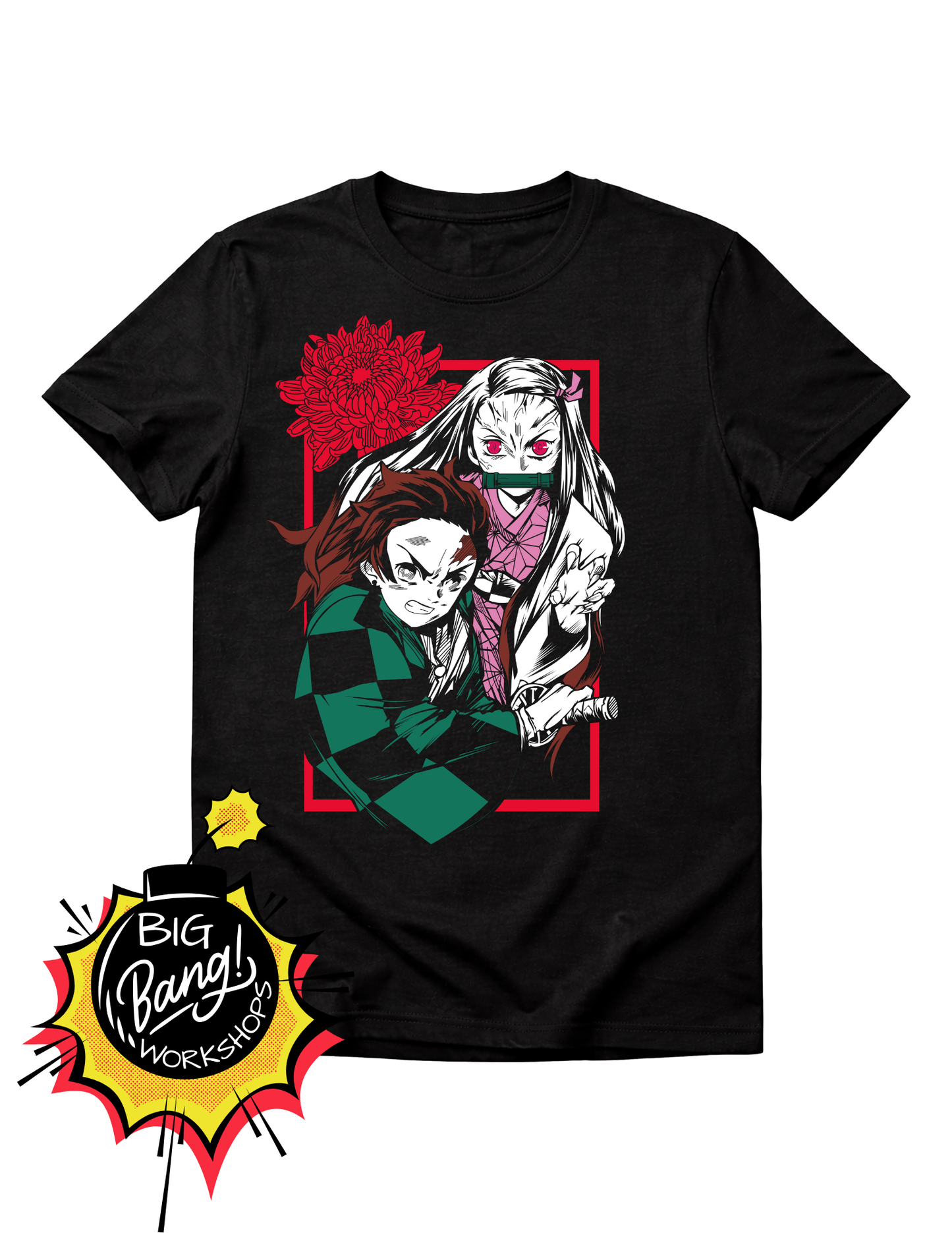 DS | Tanjiro y Nezuko - Retrato Flor Roja