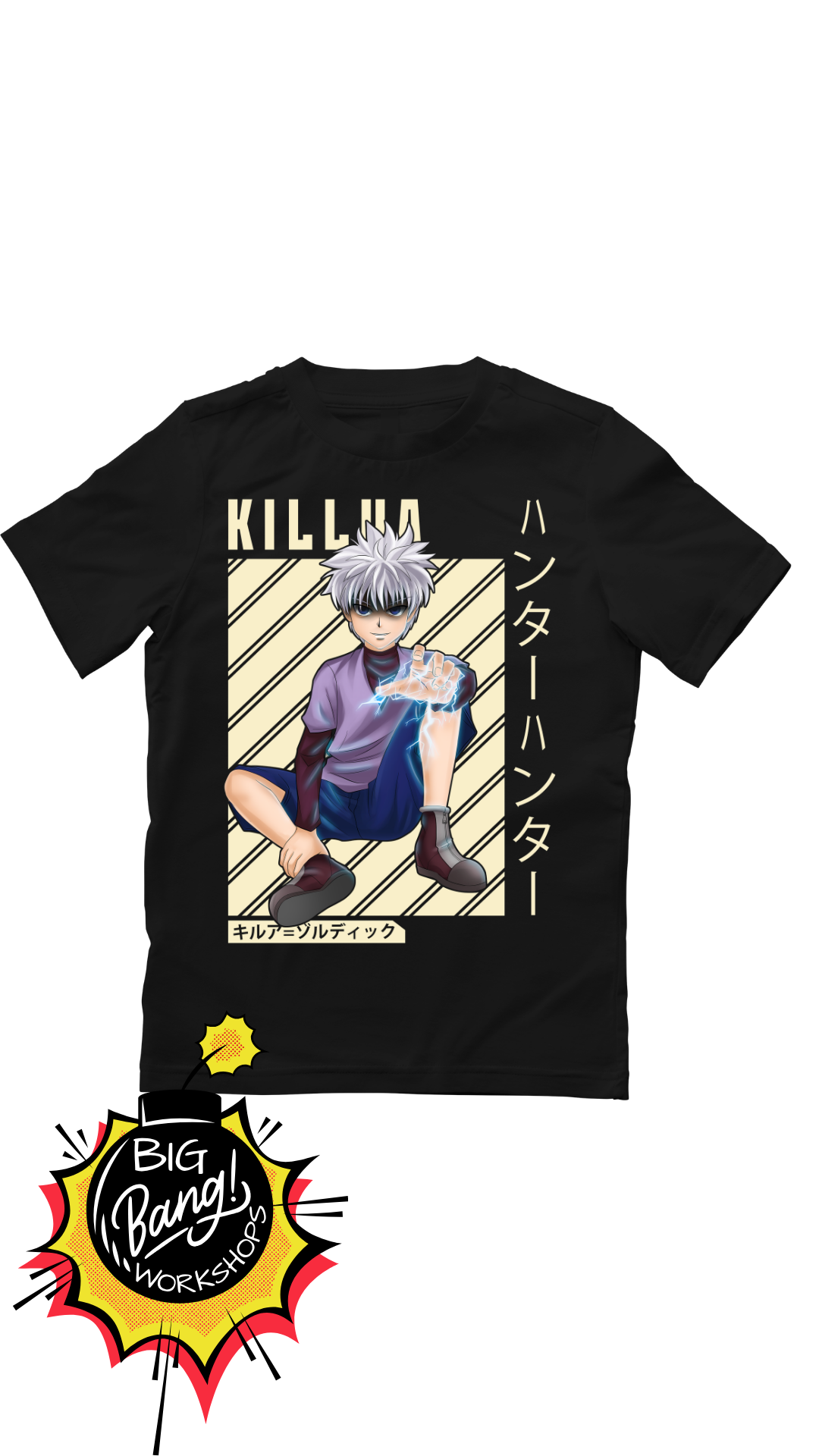Hunter x Hunter | Killua Zoldyck - Retrato Fondo Rojo