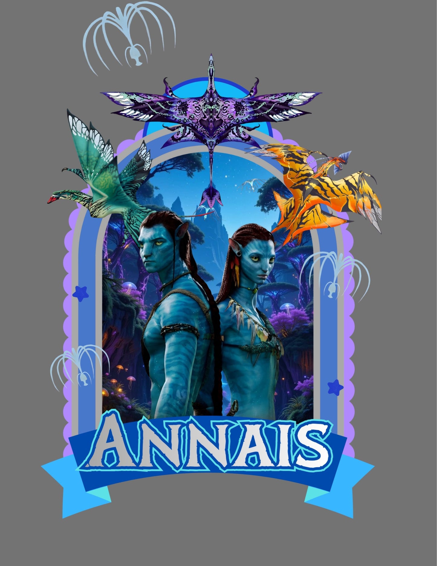 Topper personalizado Avatar con nombre 'Annais' - Big Bang Workshops