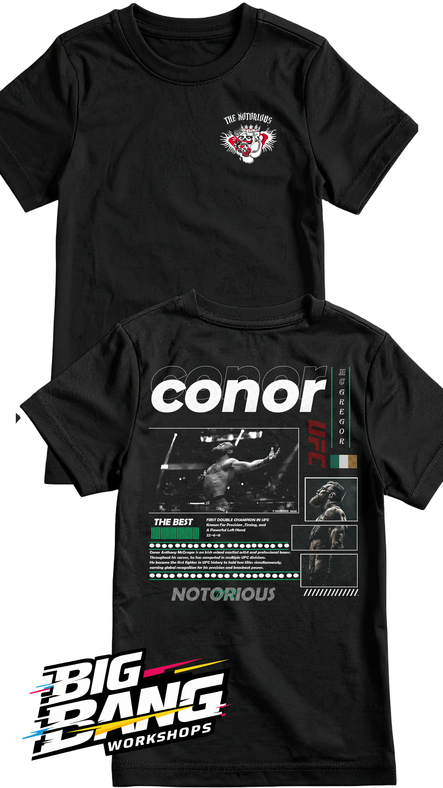 Playera regular fit Conor McGregor UFC - vista adicional - Big Bang Workshops