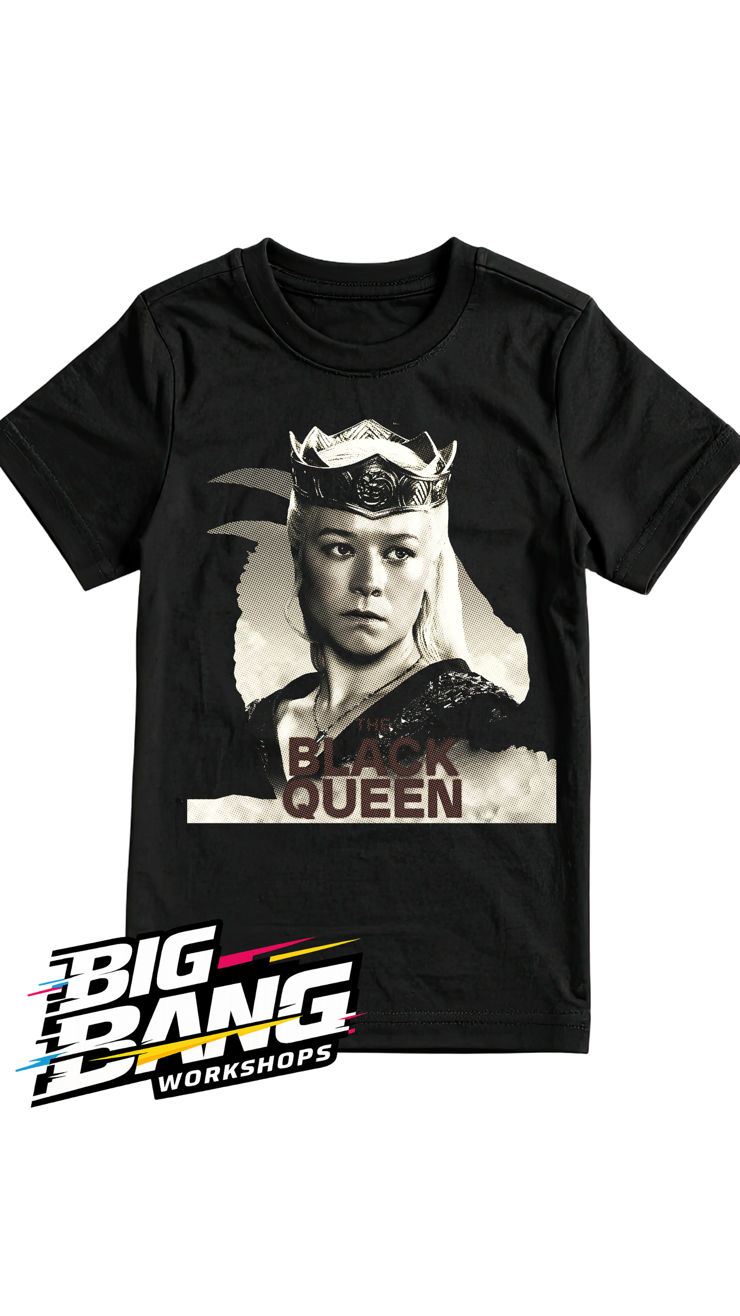 Playera regular fit Black Queen Rhaenyra Targaryen House of the Dragon - vista adicional - Big Bang Workshops