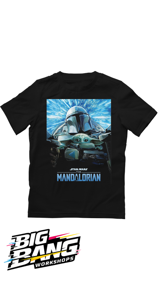The Mandalorian Mando and Grogu Duo Poster black t-shirt - Big Bang Workshops