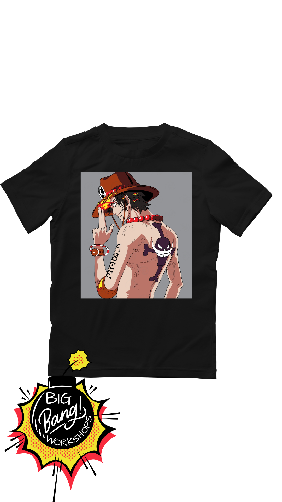 One Piece | Ace Portgas - Sombrero Espalda Gris