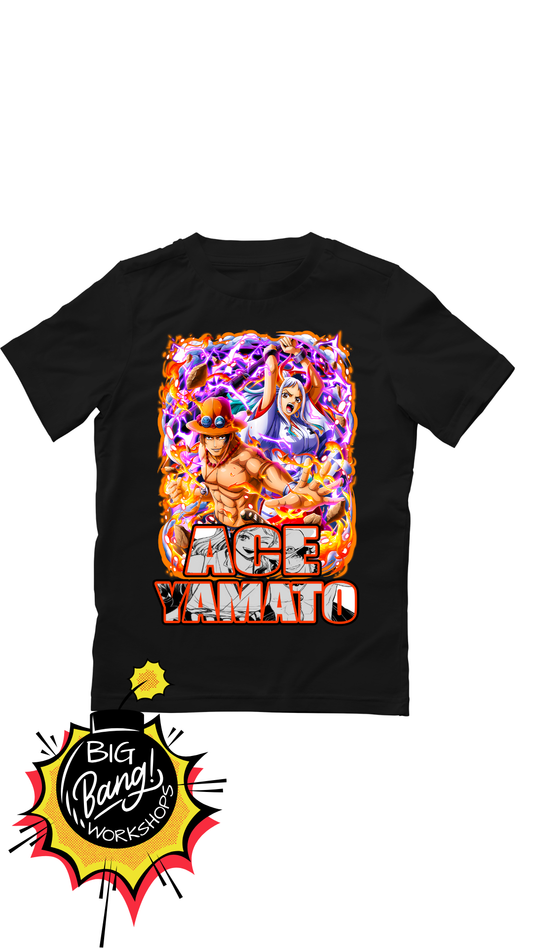 One Piece | Ace y Yamato - Fuego Energia Purpura