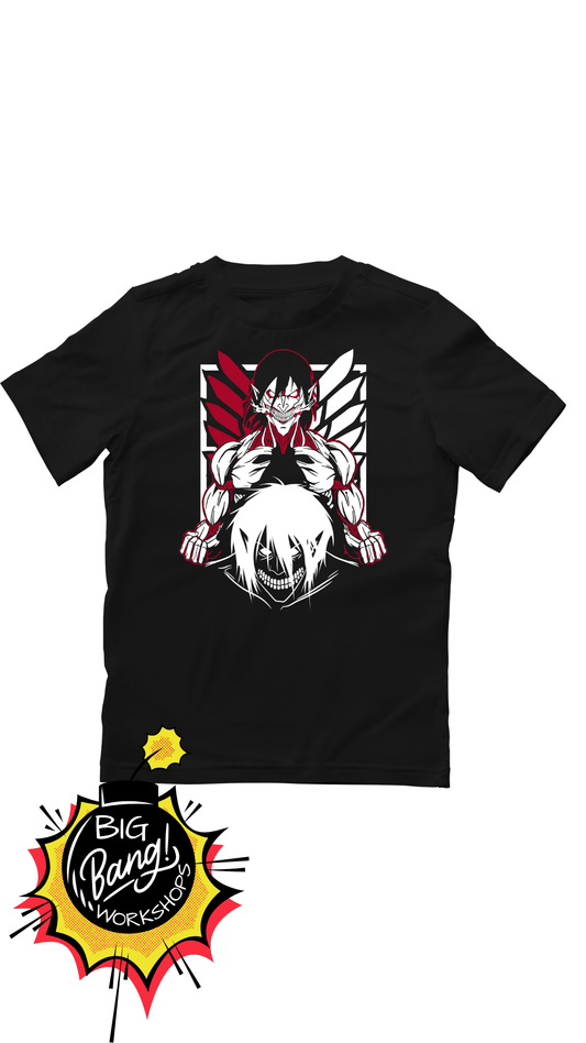 AOT | Eren Titan - Kanji Dorado Rojo