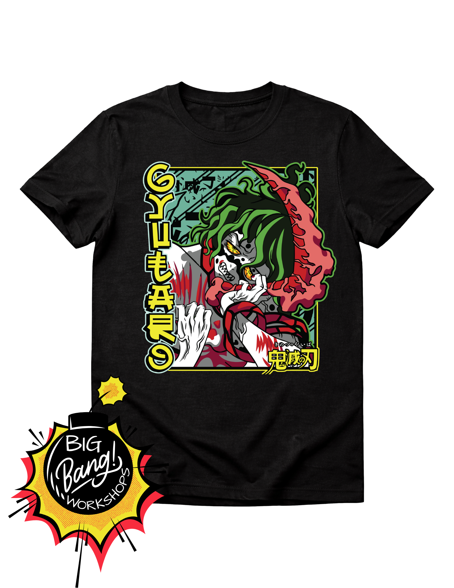 Demon Slayer | Gyutaro Texto - GYUTARO Hoz Roja Cabello Verde