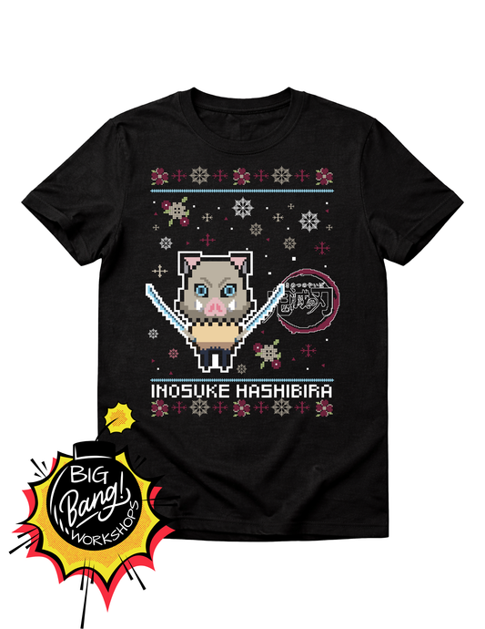 Demon Slayer | Inosuke Hashibira - Pixel Art Navidad