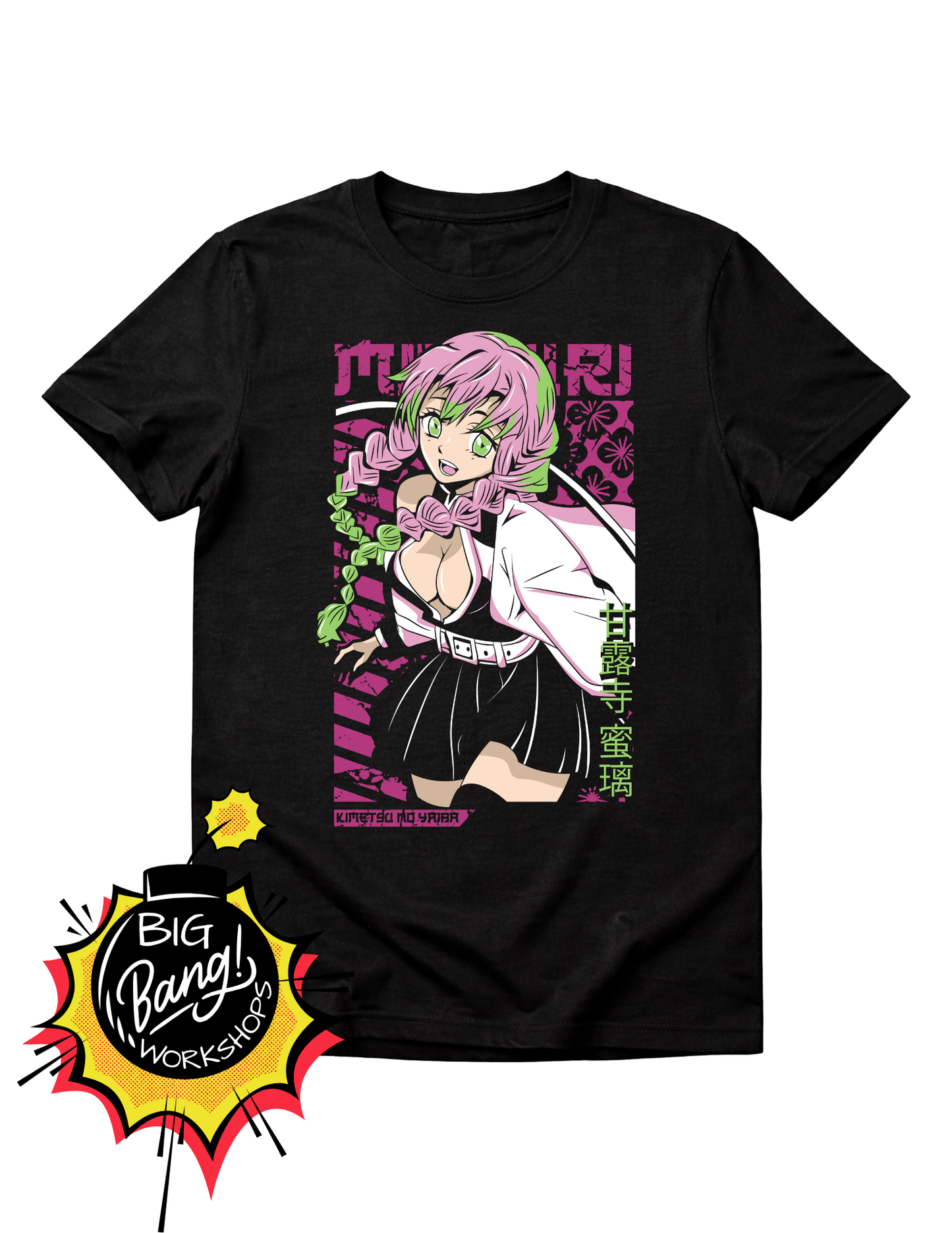 DS | Mitsuri Kanroji - Hashira Amor Cabello Rosa Verde