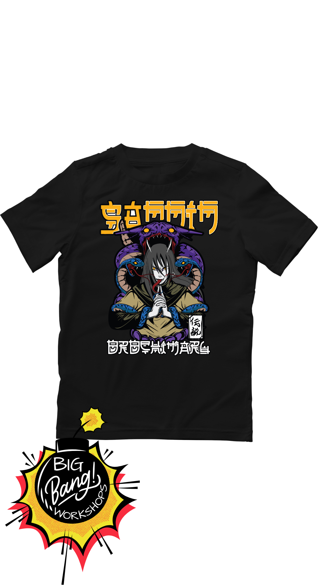 Naruto | Orochimaru Serpiente - Kanji Dorado