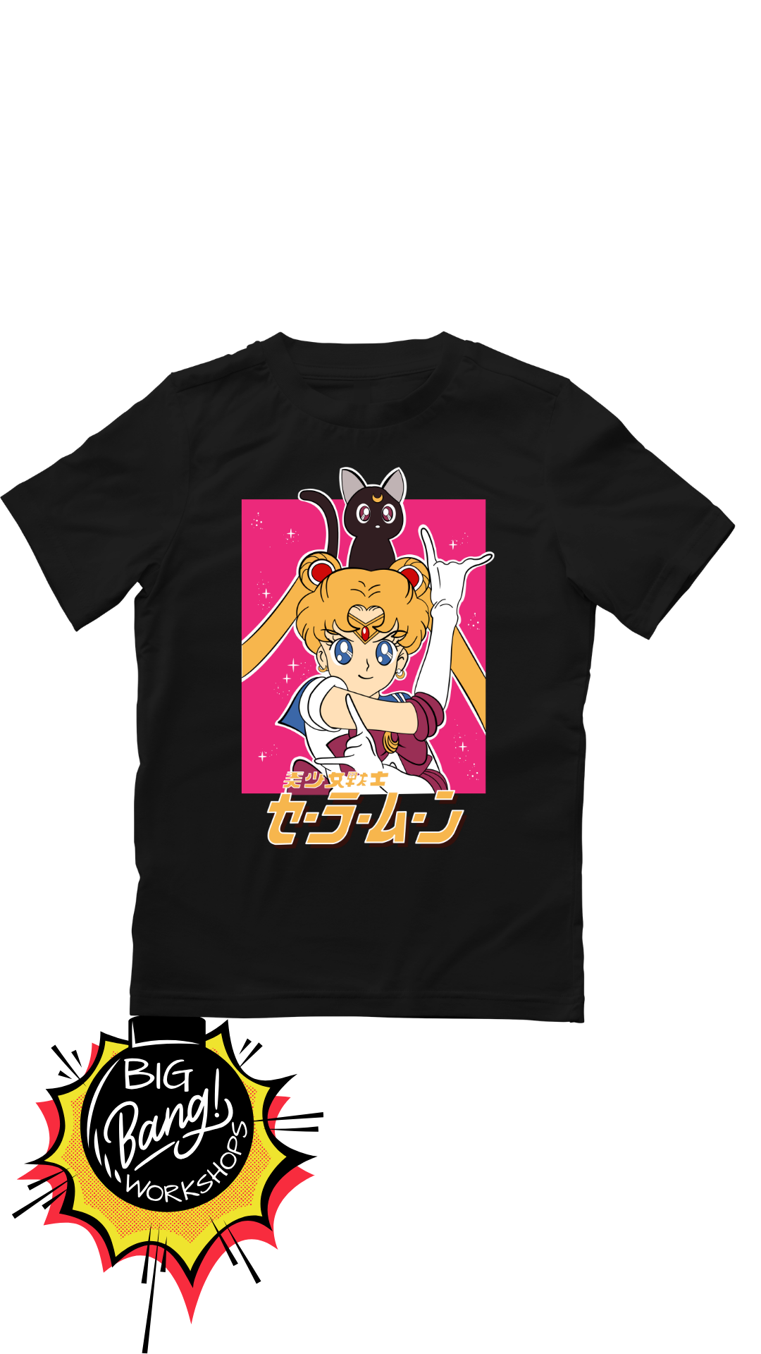 Sailor Moon | Sailor Moon - Con Luna Fondo Rosa v2