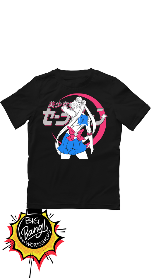 SM | Sailor Moon - Silueta Minimalista Circulo Rosa