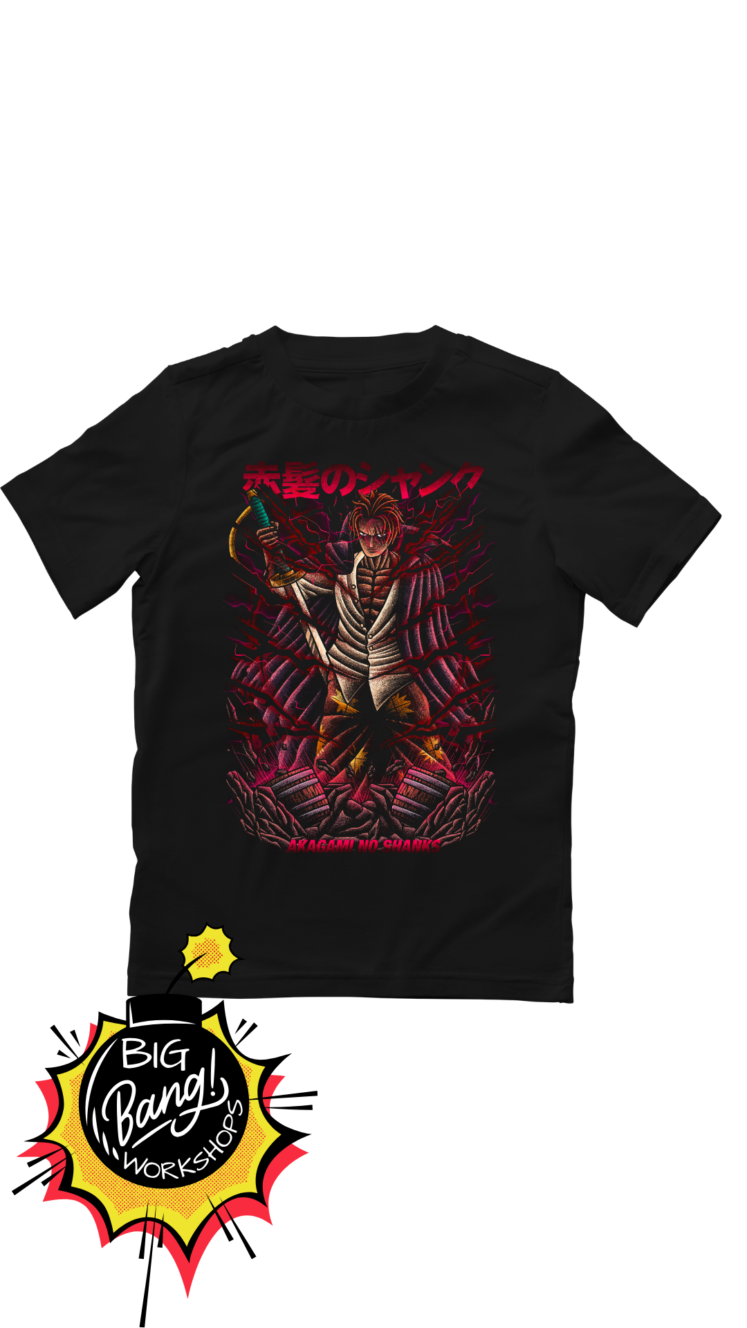 OP | Shanks - Akagami Botella Verde Fondo Rojo