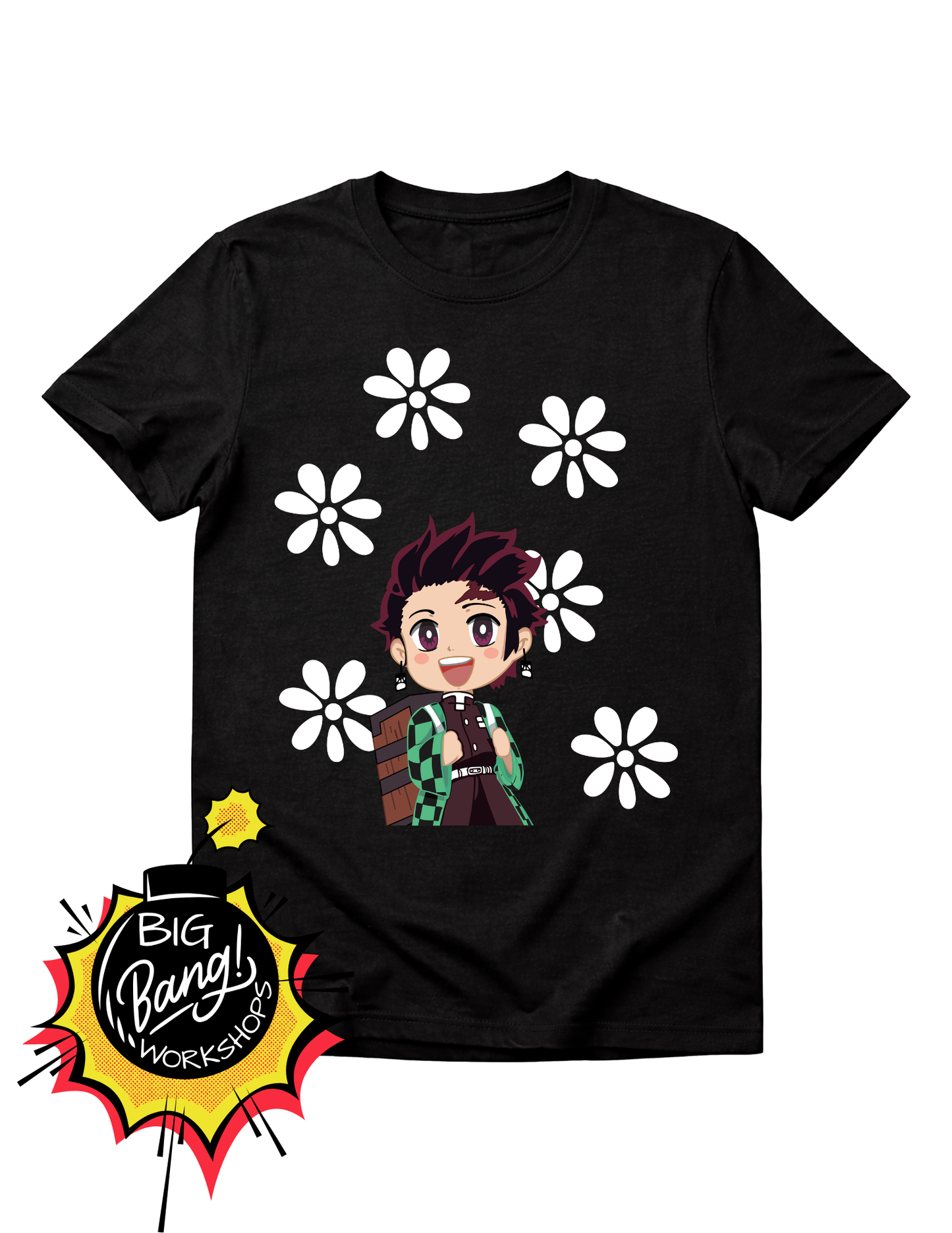 DS | Tanjiro - Chibi Flores Blancas Alegre