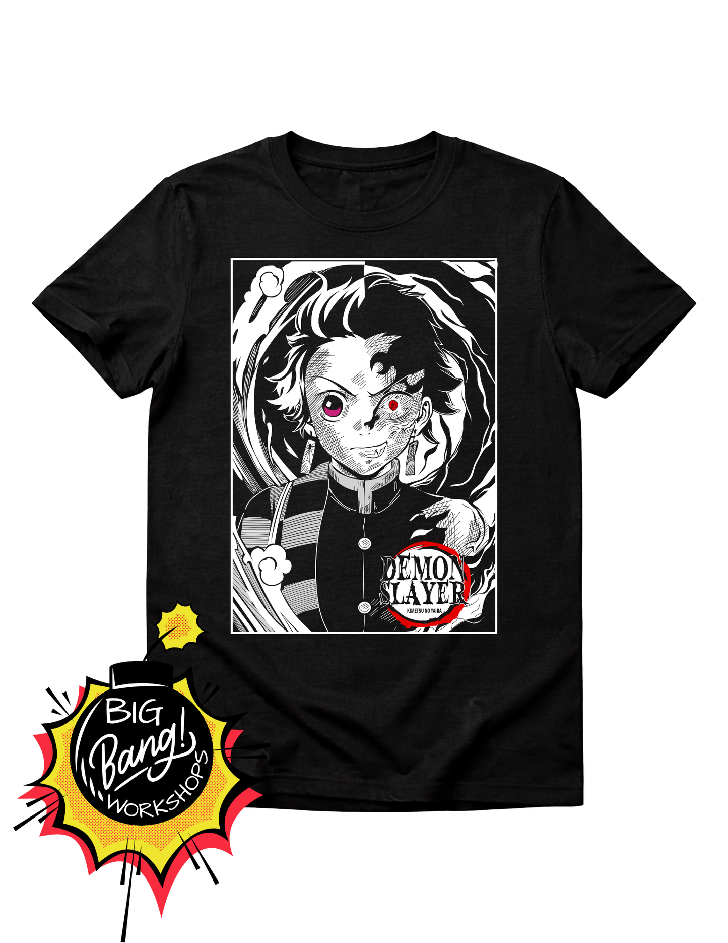 DS | Tanjiro - Estilo Manga Blanco Negro Cicatriz