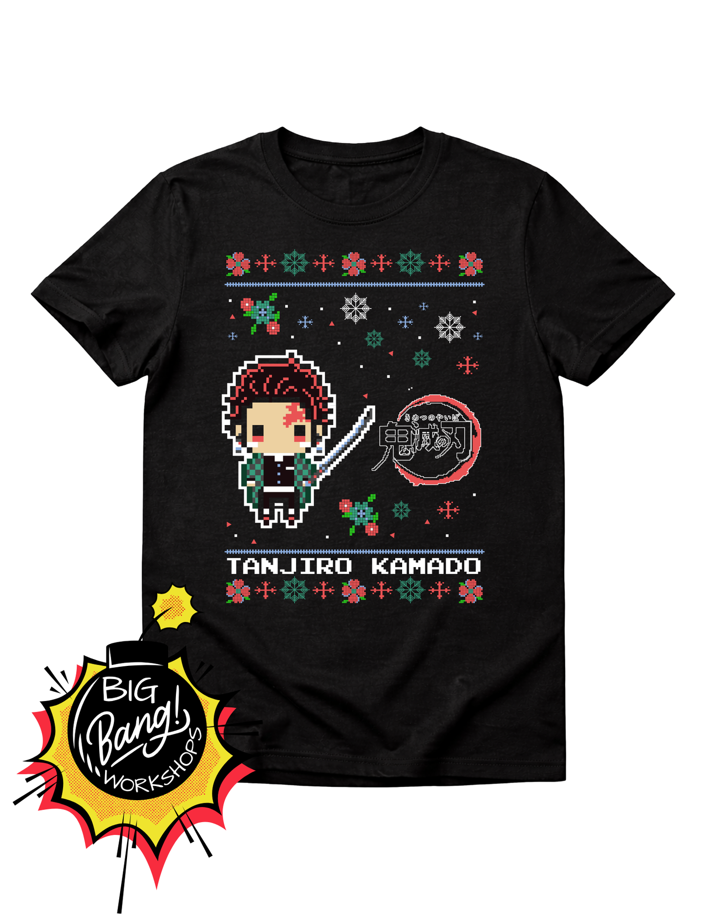 Demon Slayer | Tanjiro Kamado - Pixel Art Navidad