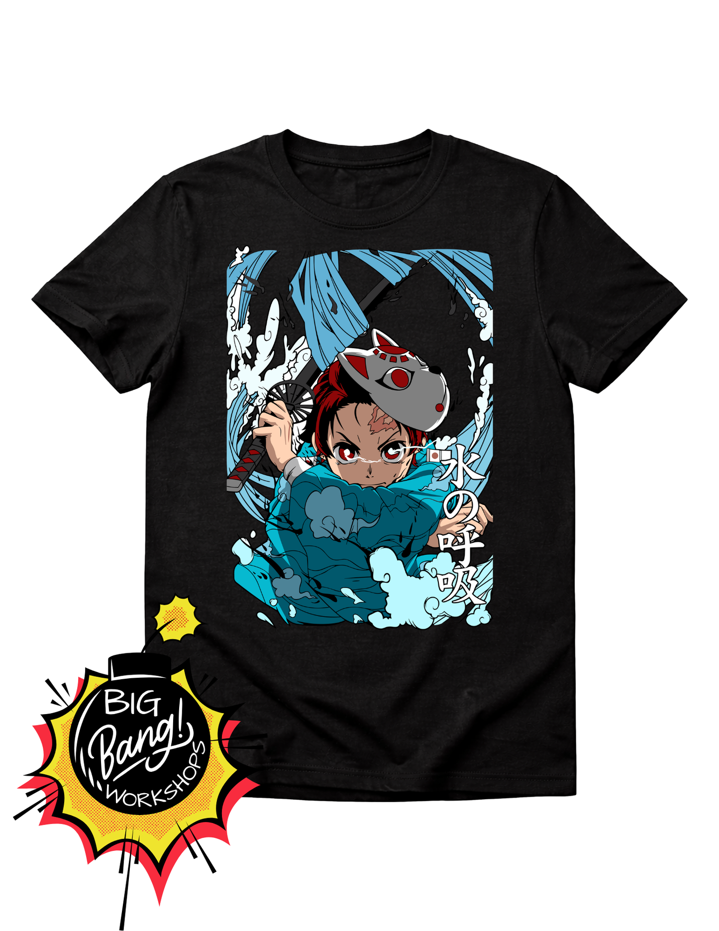 Demon Slayer | Tanjiro Mascara - Zorro Respiracion Agua Azul