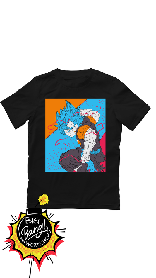 Dragon Ball | Vegito SSB - Pelo Azul Fondo Naranja Azul Pelea