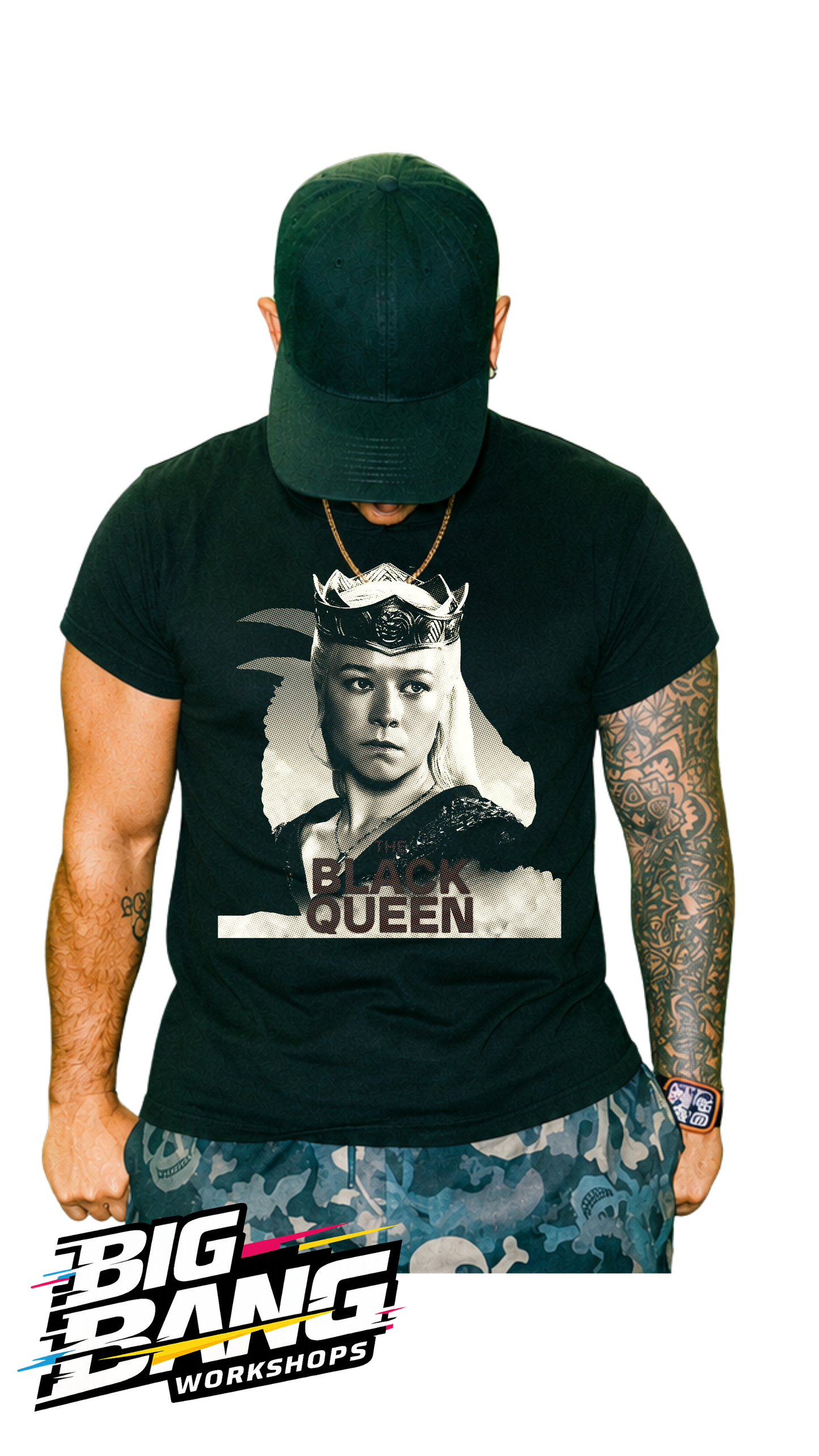 Playera regular fit Black Queen Rhaenyra Targaryen House of the Dragon - Big Bang Workshops