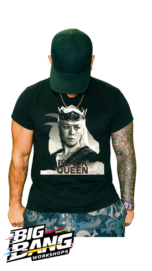 Playera regular fit Black Queen Rhaenyra Targaryen House of the Dragon - Big Bang Workshops