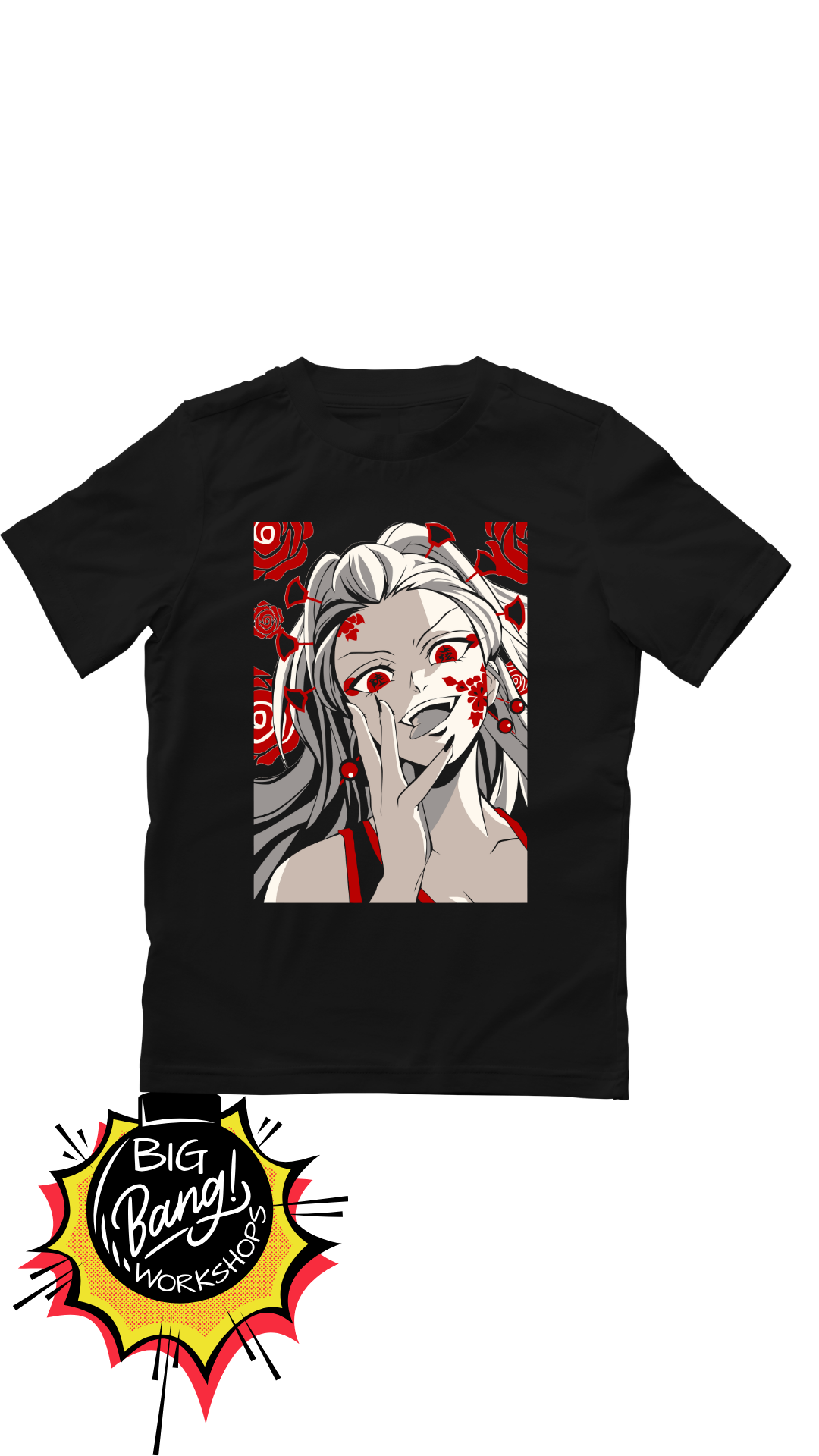 Demon Slayer | daki red - flowers grey portrait