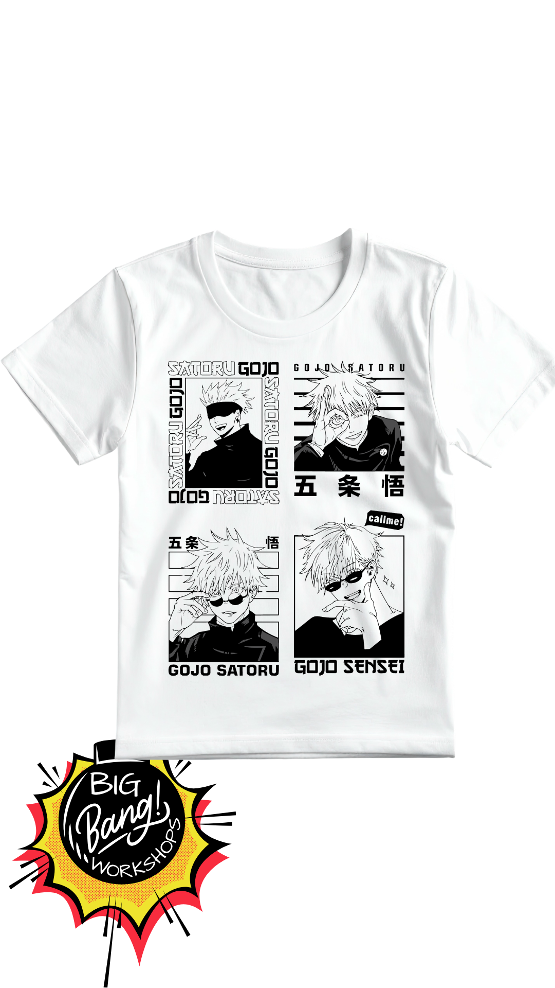 JJK | Gojo Satoru - 4 Panel White Shirt