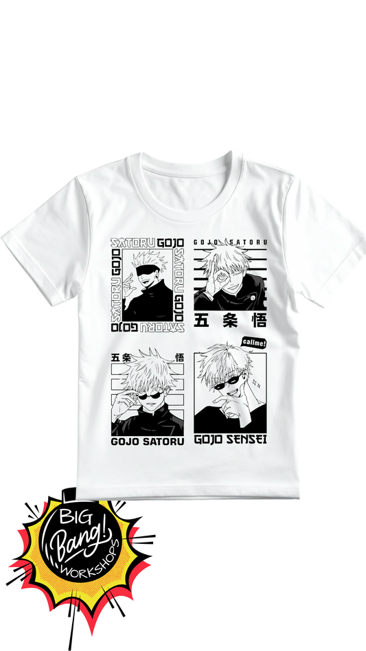 JJK | Gojo Satoru - 4 Panel White Shirt