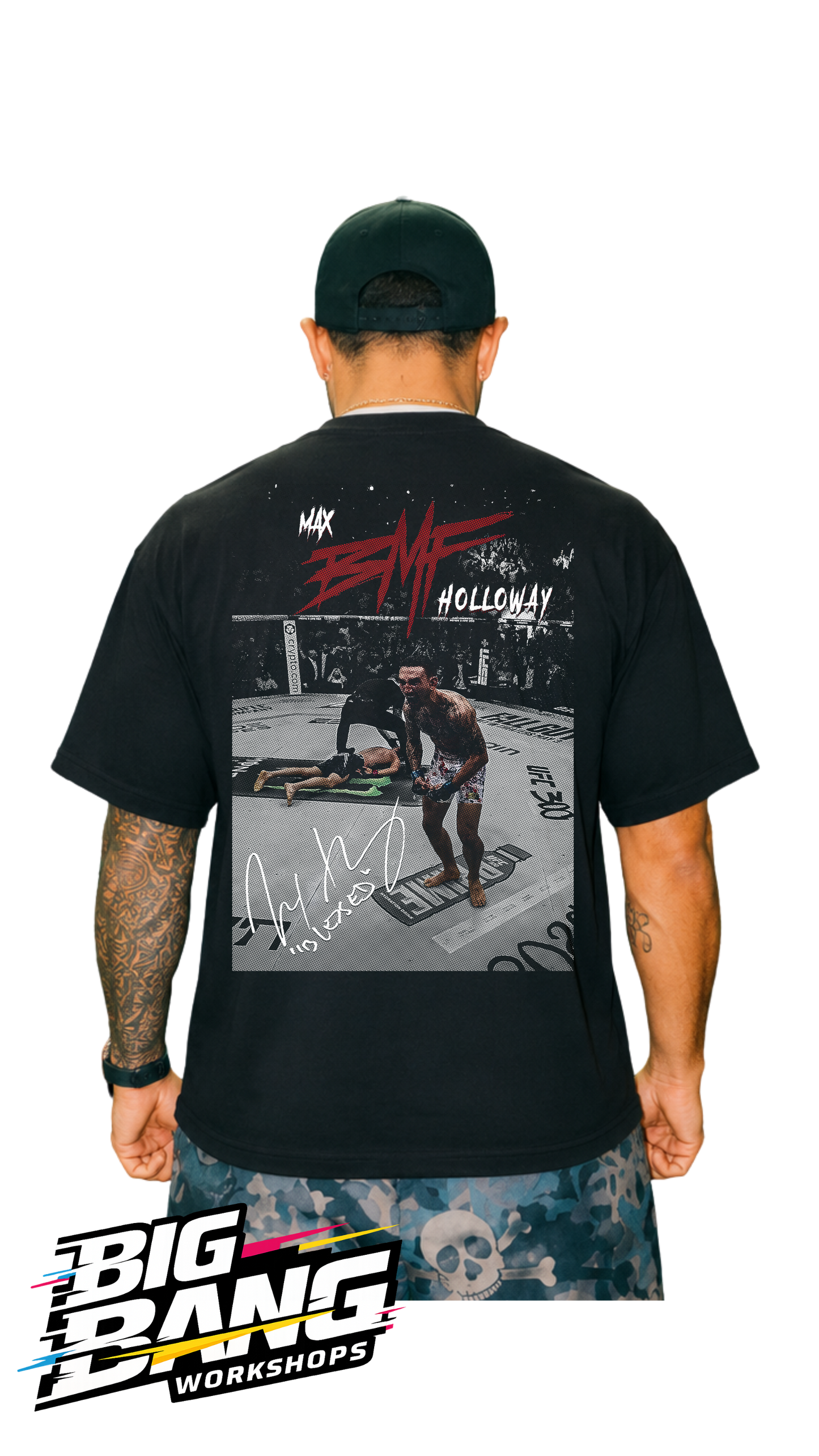 Playera oversize Max Holloway UFC espalda - Big Bang Workshops