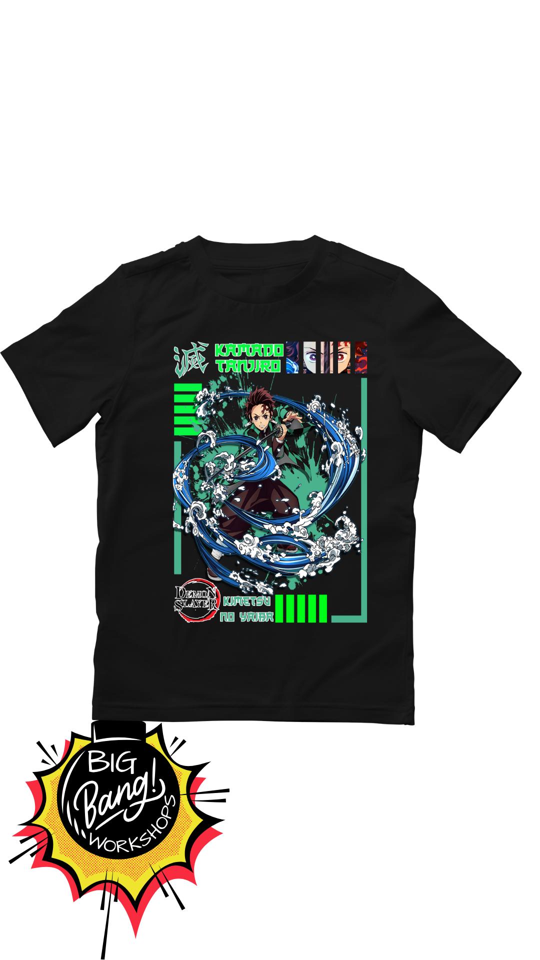 Demon Slayer | kamado tanjiro - water swirl neon